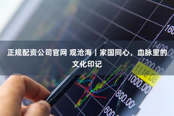 正规配资公司官网 观沧海｜家国同心，血脉里的文化印记